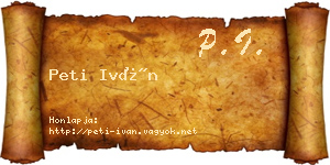 Peti Iván névjegykártya