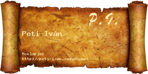 Peti Iván névjegykártya